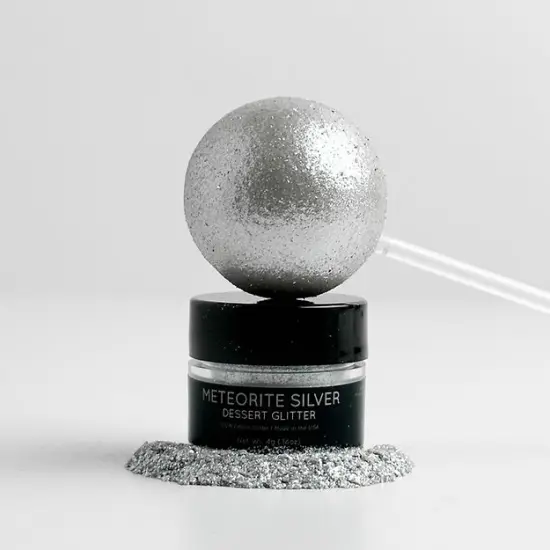 Shine Dessert Glitter: "Meteorite Silver" - Silver Edible Dessert Glitter {1}