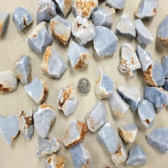 Angelite Crystals Rough Stones Bulk Healing Natural Gemstones {3}