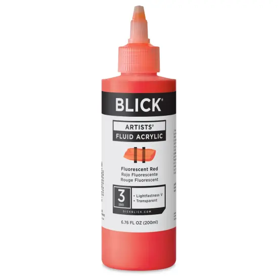 Blick Artists&rsquo; Fluid Acrylic - Fluorescent Red, 200 ml {1}