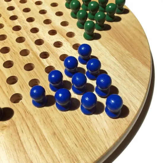 WE Games Solid Wood Chinese Checkers with Wooden Pegs - 11.5 inch Diameter {3}