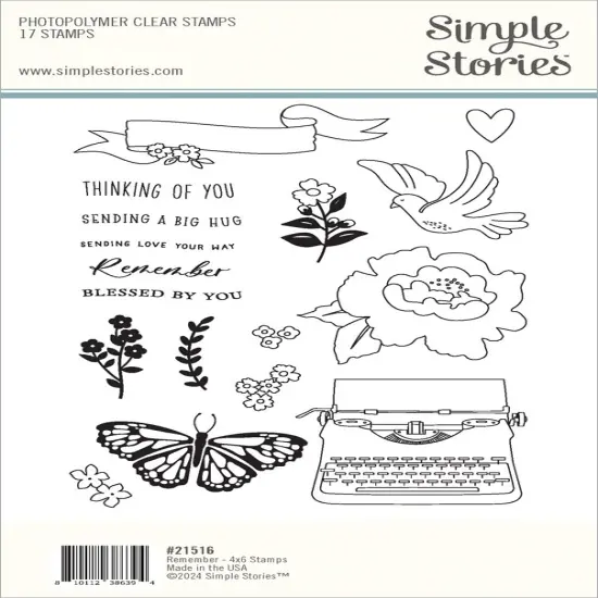 Remember Photopolymer Clear Stamps-17/Pkg {3}