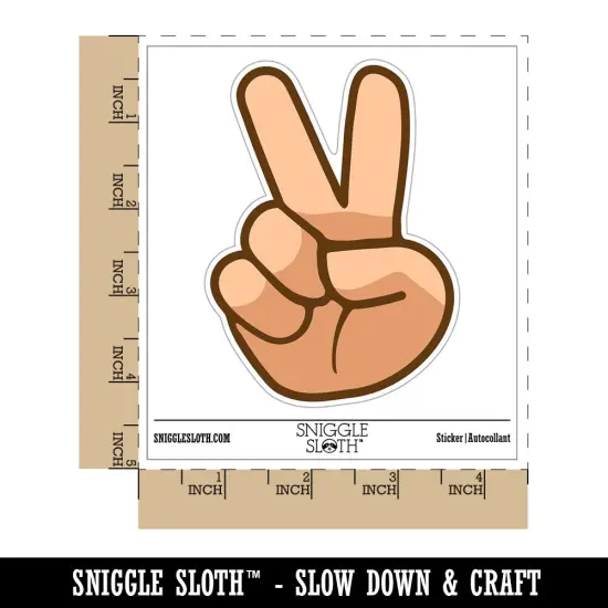 Peace Hand Sign Waterproof Vinyl Phone Tablet Laptop Water Bottle Sticker Set - 5 Pack {1}