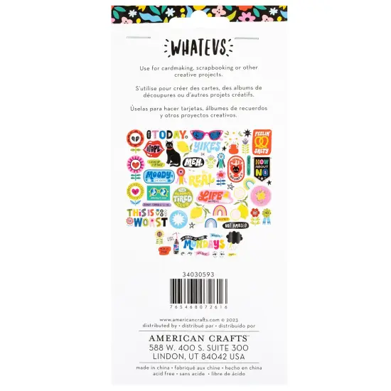 American Crafts Whatevs Ephemera Die-Cuts 60/Pkg-Icons, Black Foil {3}
