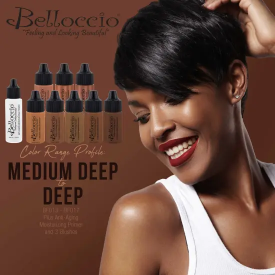 Belloccio Professional Beauty Airbrush Cosmetic Makeup System with 5 Dark Shades of Foundation in 1/4 oz Bottles {4}
