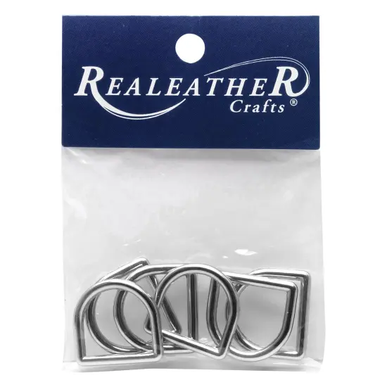 Realeather(R) Crafts D-Ring 3/4" 6/Pkg-Nickel {1}