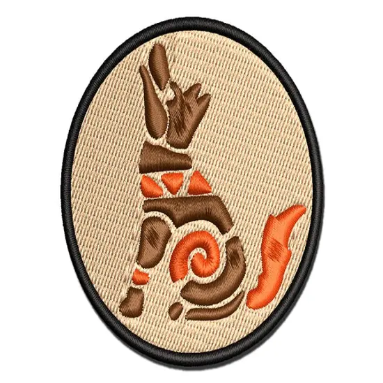 Southwestern Style Tribal Coyote Wolf Dog Multi-Color Embroidered Iron-On or Hook & Loop Patch Applique {1}