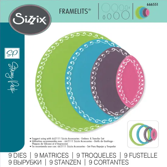 Sizzix Fanciful Framelits Die Set By Stacey Park 9/Pkg-Clare Classic Ovals {1}