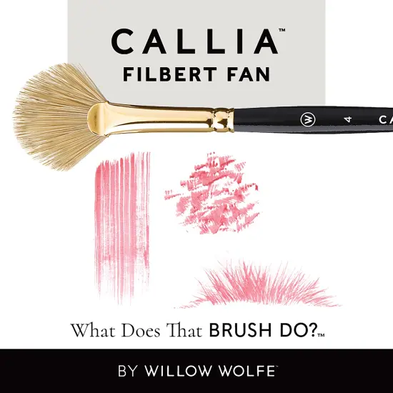 Willow Wolfe Callia Artist Filbert Fan Brush-4 {7}