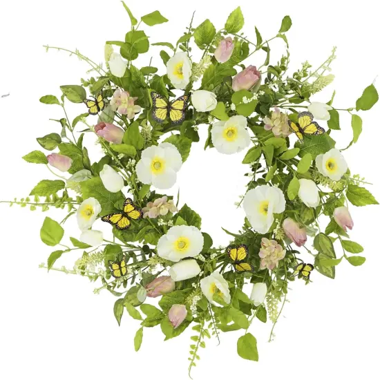 Welcome Spring in Style: 18" Farmhouse Spring Wreaths for Your Home {1}