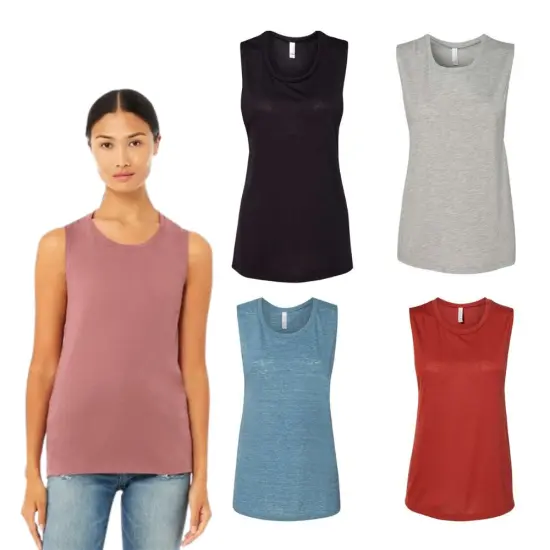 BELLA + CANVAS&reg; Women's Flowy Scoop Muscle Tank Dark grey heather {2}