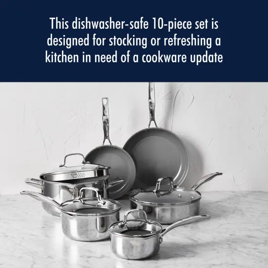 Henckels Clad H3 10-pc Stainless Steel Ceramic Nonstick Cookware Set {3}