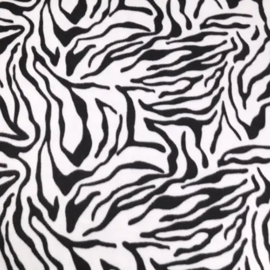 FabricLA | Fleece Fabric By The Yard | 36"X60" Inch Wide | Anti Pill Polar Fleece | Soft, Blanket, Throw, Poncho, Pillow Cover, PJ Pants, Booties, Eye Mask - Zebra - White Black (1 Yard) {1}