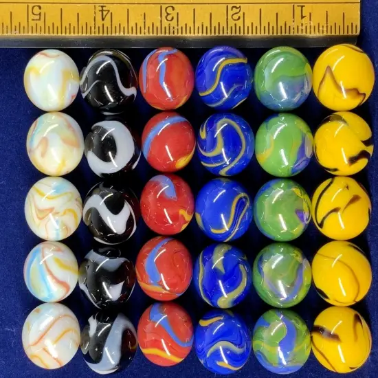 22mm (7/8") Large 30 DELUXE w/Drawstring Storage Bag Replacement Marbles Aggravation Wahoo Dirty Marbles Chinese Checker Board game GLASS {2}