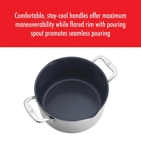 ZWILLING Clad CFX 6-qt Stainless Steel Ceramic Nonstick Dutch Oven {5}