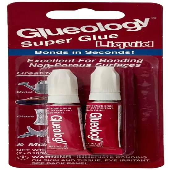 Glueology Super Glue Liquid 3g 2/Pkg {1}