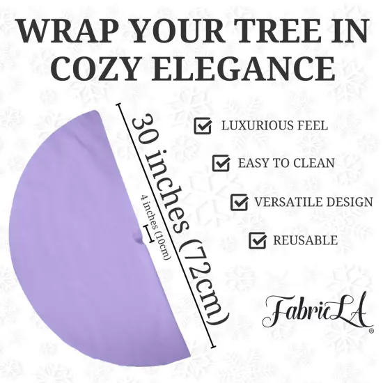 FabricLA 30" Lavender Faux Fur Christmas Tree Skirt - Fluffy Plush Tree Skirt (72cm) for Holiday Decorations {3}