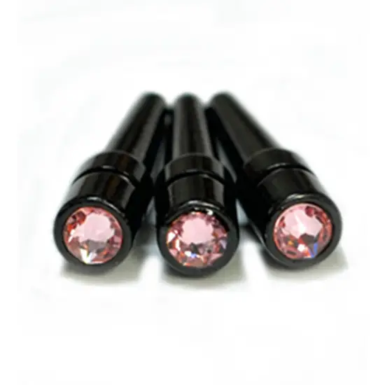 WE Games Black Metal Cribbage Pegs with Swarovski Austrian Crystals - Set of 3 {1}