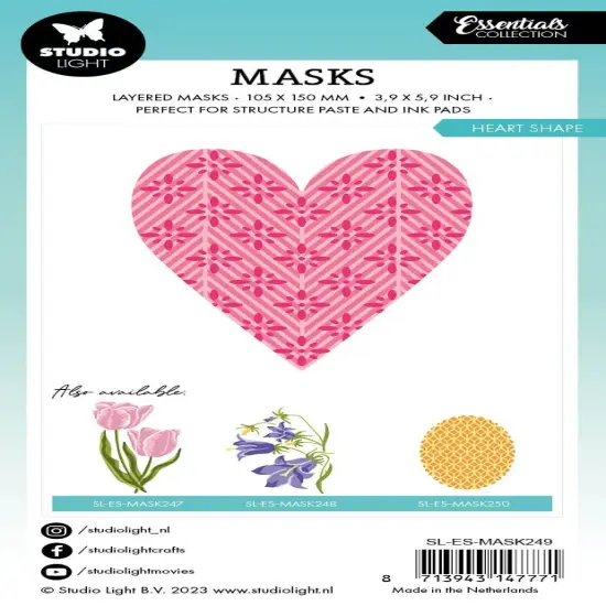 Studio Light Essentials 5.9"X8.25" Stencil-Nr. 249, Heart Shape {3}
