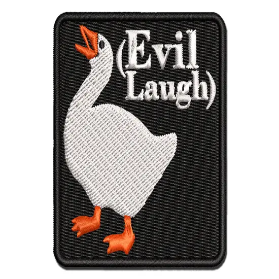 The Goose with an Evil Laugh Multi-Color Embroidered Iron-On or Hook & Loop Patch Applique {1}