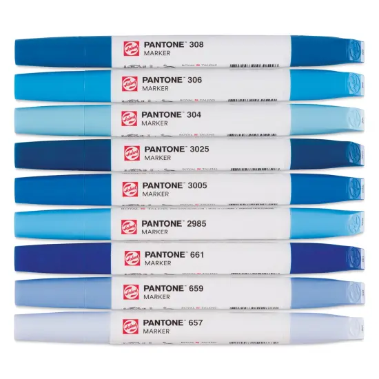Pantone Dual Tip Markers - Blue, Set of 9 {1}