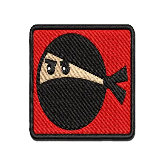 Ninja Face Funny Multi-Color Embroidered Iron-On or Hook & Loop Patch Applique {1}
