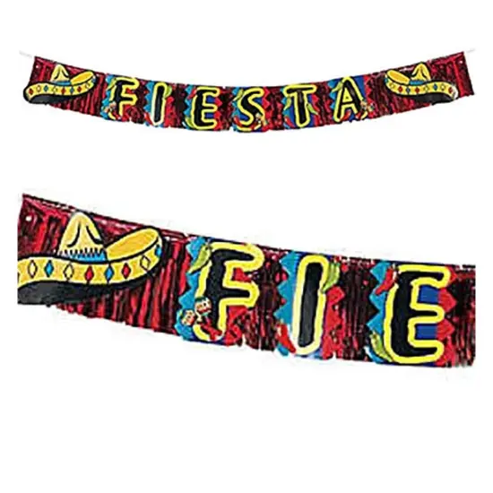 Fiesta Fringed Metallic Banner - 7 Feet by 9 inches tall | Expertly printed to perfection | Raheev&reg; {3}