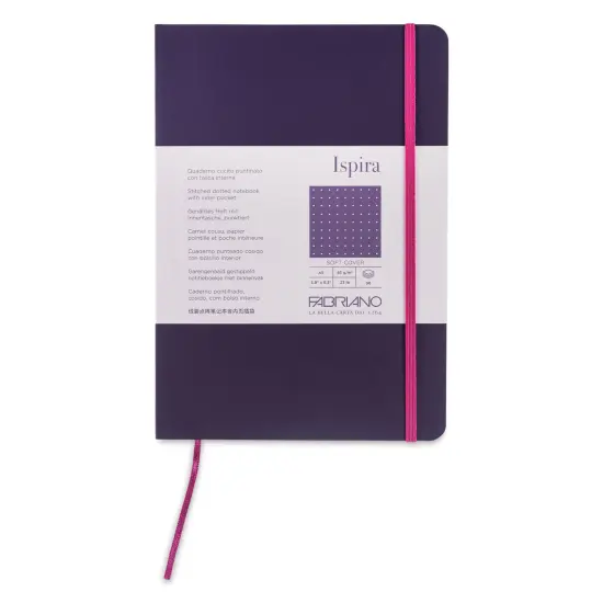 Fabriano Ispira Soft-Cover Notebook - Purple, 5-4/5" x 8-1/4", Dot Grid {1}