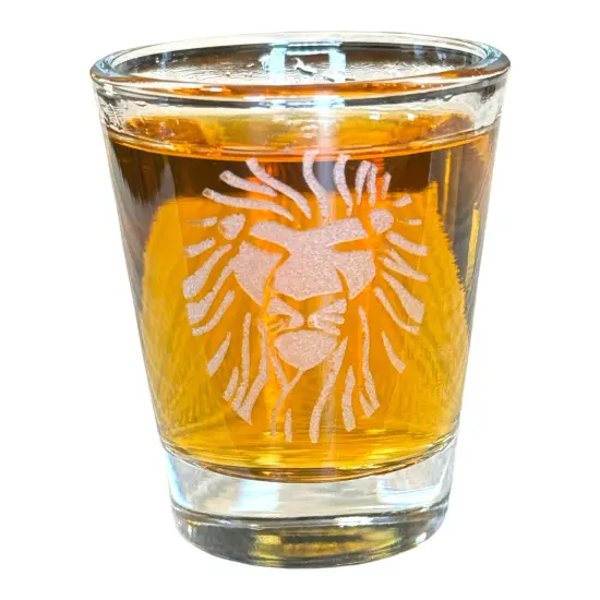 2oz Lion Portrait Shot glass {1}