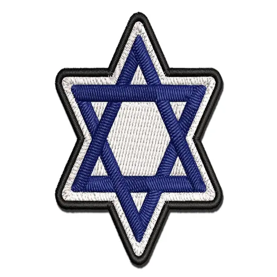 Star of David Jewish Multi-Color Embroidered Iron-On or Hook & Loop Patch Applique {1}
