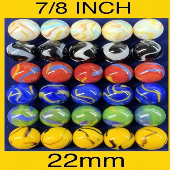 22mm (7/8") Large 30 DELUXE w/Drawstring Storage Bag Replacement Marbles Aggravation Wahoo Dirty Marbles Chinese Checker Board game GLASS {1}