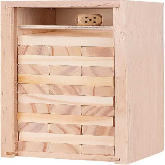 WE Games Mini Wooden Blocks Stacking Tower Game - 5.5 inches Tall {2}