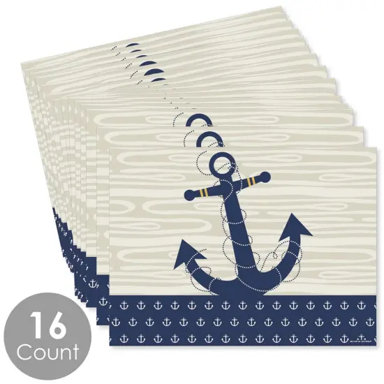 Big Dot of Happiness Ahoy - Nautical - Party Table Decorations - Baby Shower or Birthday Party Placemats - Set of 16 {4}