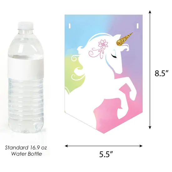 Big Dot of Happiness Rainbow Unicorn - Birthday Party Bunting Banner - Magical Unicorn Party Decorations - Happy Birthday {3}