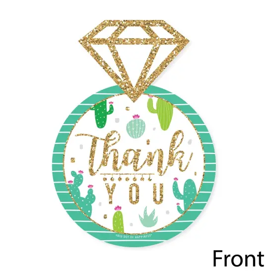 Big Dot of Happiness Final Fiesta - Shaped Thank You Cards - Last Fiesta Bachelorette Party Thank You Note Cards with Envelopes - Set of 12 {4}