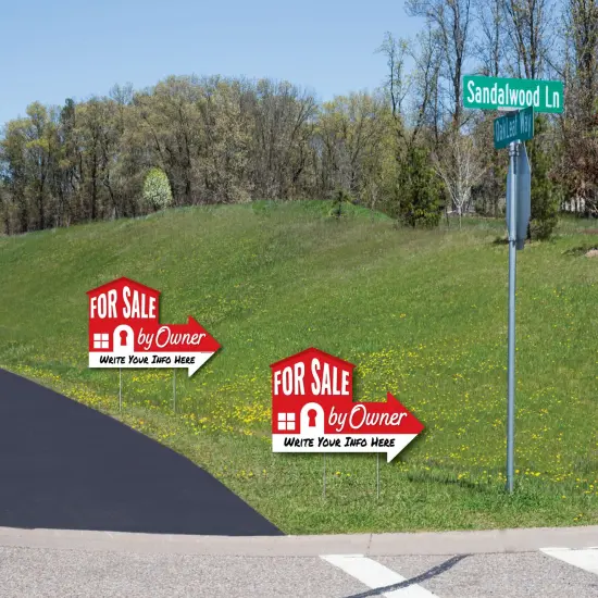 Big Dot of Happiness For Sale By Owner - Home Real Estate Yard Sign with Stakes - Double Sided Outdoor Lawn Sign - Set of 3 {6}