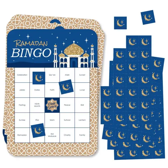 Big Dot of Happiness Ramadan - Bingo Cards and Markers - Eid Mubarak Bingo Game - Set of 18 {1}