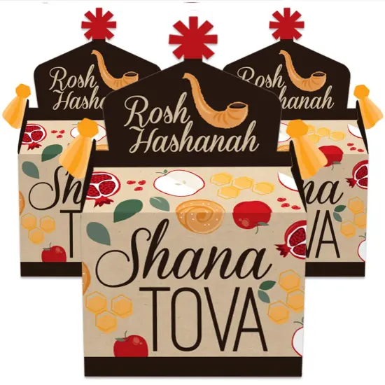 Big Dot of Happiness Rosh Hashanah - Treat Box Party Favors - New Year Goodie Gable Boxes - Set of 12 {3}