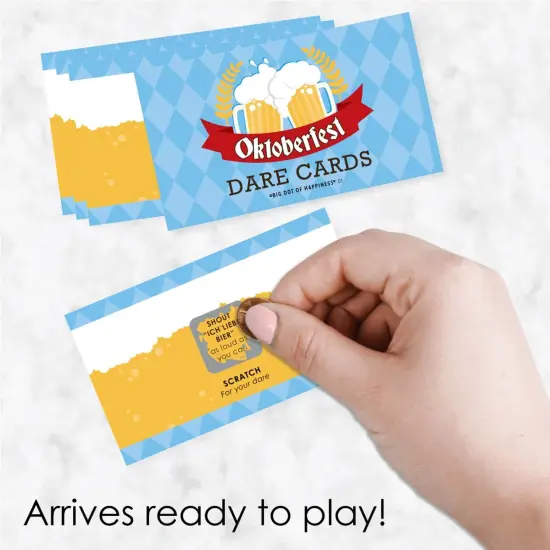 Big Dot of Happiness Oktoberfest - Beer Festival Game Scratch Off Dare Cards - 22 Count {3}