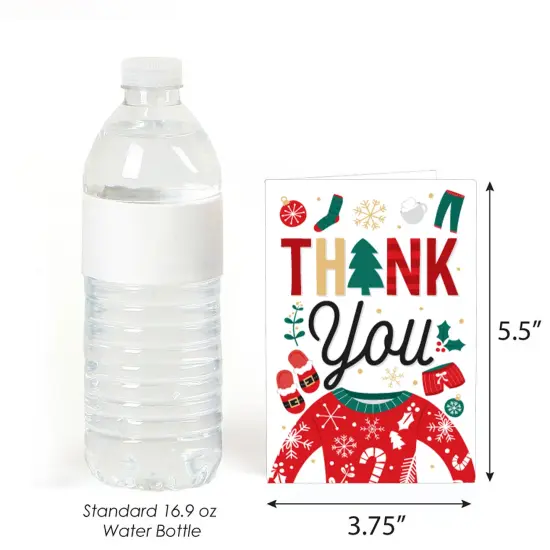 Big Dot of Happiness Christmas Pajamas - Holiday Plaid PJ Party Thank You Cards (8 count) {4}