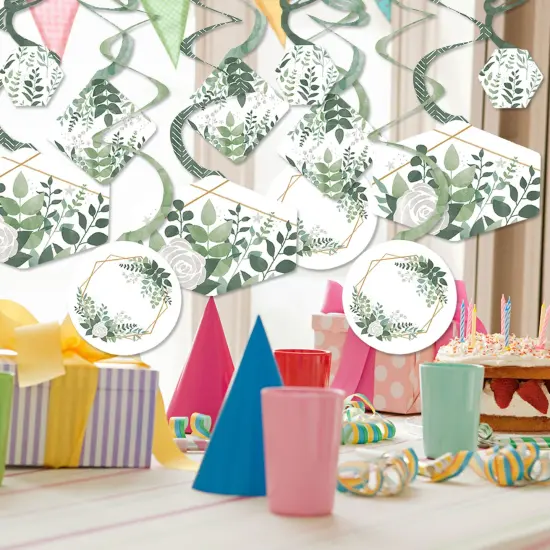 Big Dot of Happiness Boho Botanical - Greenery Party Hanging Decor - Party Decoration Swirls - Set of 40 {3}