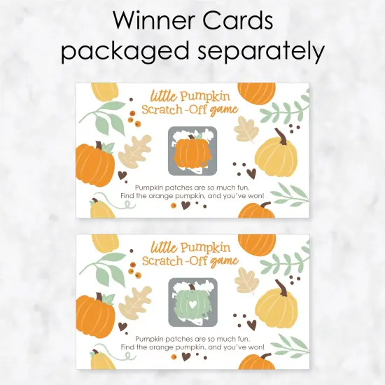 Big Dot of Happiness Little Pumpkin - Fall Birthday Party or Baby Shower Game Scratch Off Cards - 22 Count {4}