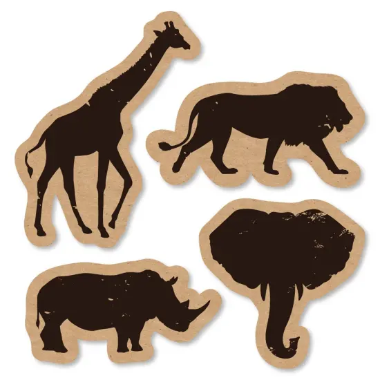 Big Dot of Happiness Wild Safari - DIY Shaped African Jungle Adventure Birthday Party or Baby Shower Cut-Outs - 24 Count {1}