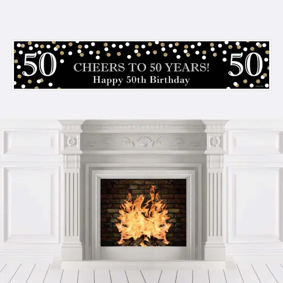 Big Dot of Happiness Adult 50th Birthday - Gold - Happy Birthday Decorations Party Banner {1}