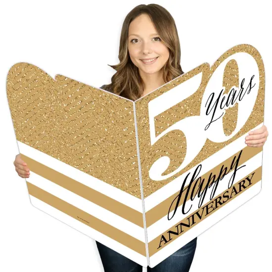 Big Dot of Happiness We Still Do - 50th Wedding Anniversary - Happy Anniversary Giant Greeting Card - Big Shaped Jumborific Card {1}