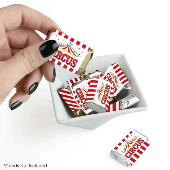 Big Dot of Happiness Carnival - Step Right Up Circus - Mini Candy Bar Wrapper Stickers - Carnival Themed Party Small Favors - 40 Count {3}