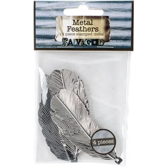 BCI Crafts Salvaged Metal Feathers 4/Pkg-3" {1}