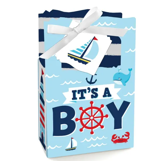 Big Dot of Happiness Ahoy It's a Boy - Nautical Baby Shower Favor Boxes - Set of 12 {1}