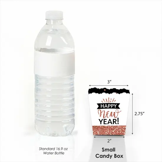 Big Dot of Happiness Rose Gold Happy New Year - Party Mini Favor Boxes - New Year's Eve Party Treat Candy Boxes - Set of 12 {3}