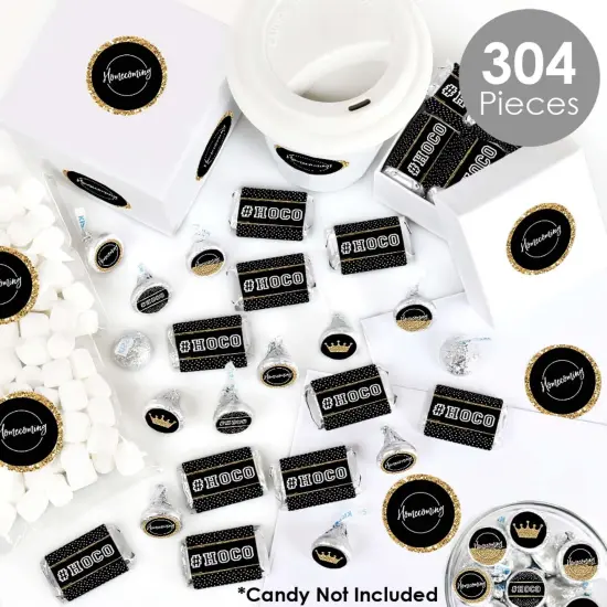 Big Dot of Happiness Hoco Dance - Mini Candy Bar Wrappers, Round Candy Stickers and Circle Stickers - Homecoming Candy Favor Sticker Kit - 304 Pieces {3}