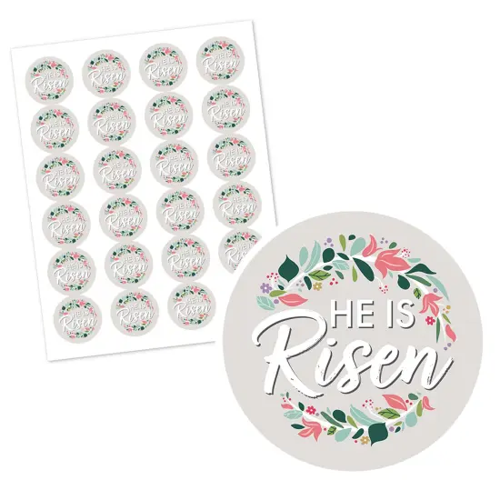 Big Dot of Happiness Religious Easter - Christian Holiday Party Circle Sticker Labels - 24 Count {3}
